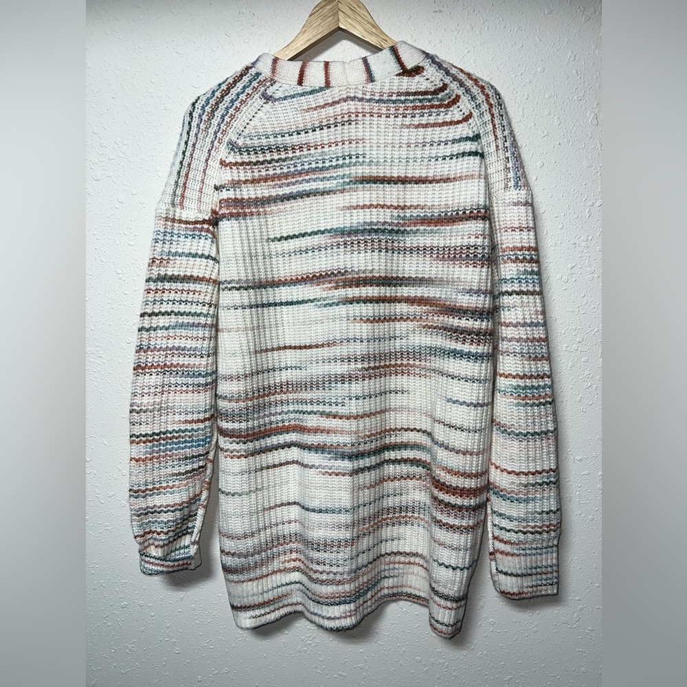 New With Tags C.A.S.L.O.N Space Dye V-Neck‎ Rib Cardigan Women’s Size Large - Picture 2 of 5